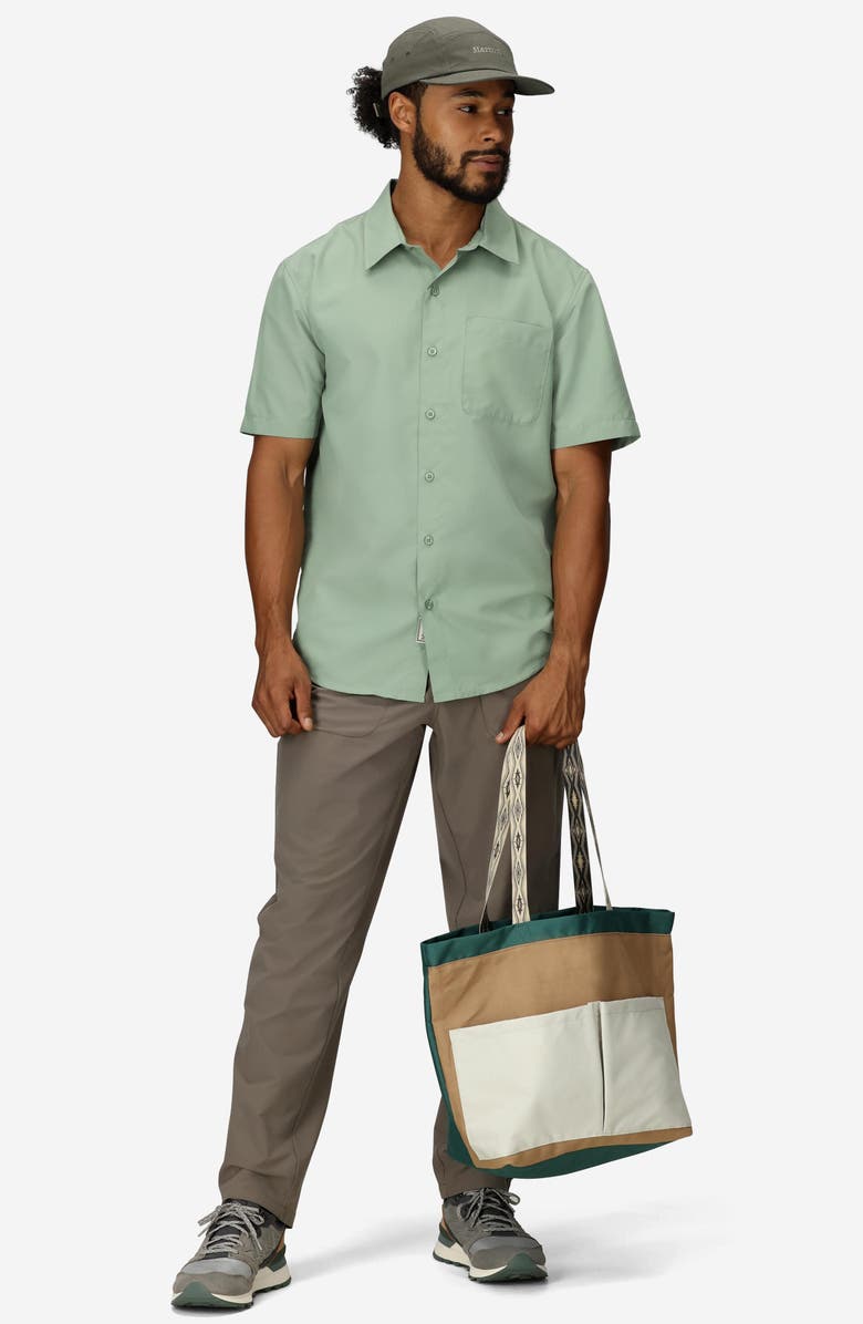 Marmot AirExchange SolarShield UPF Short Sleeve Button-Up Shirt, Alternate, color, Agate Green