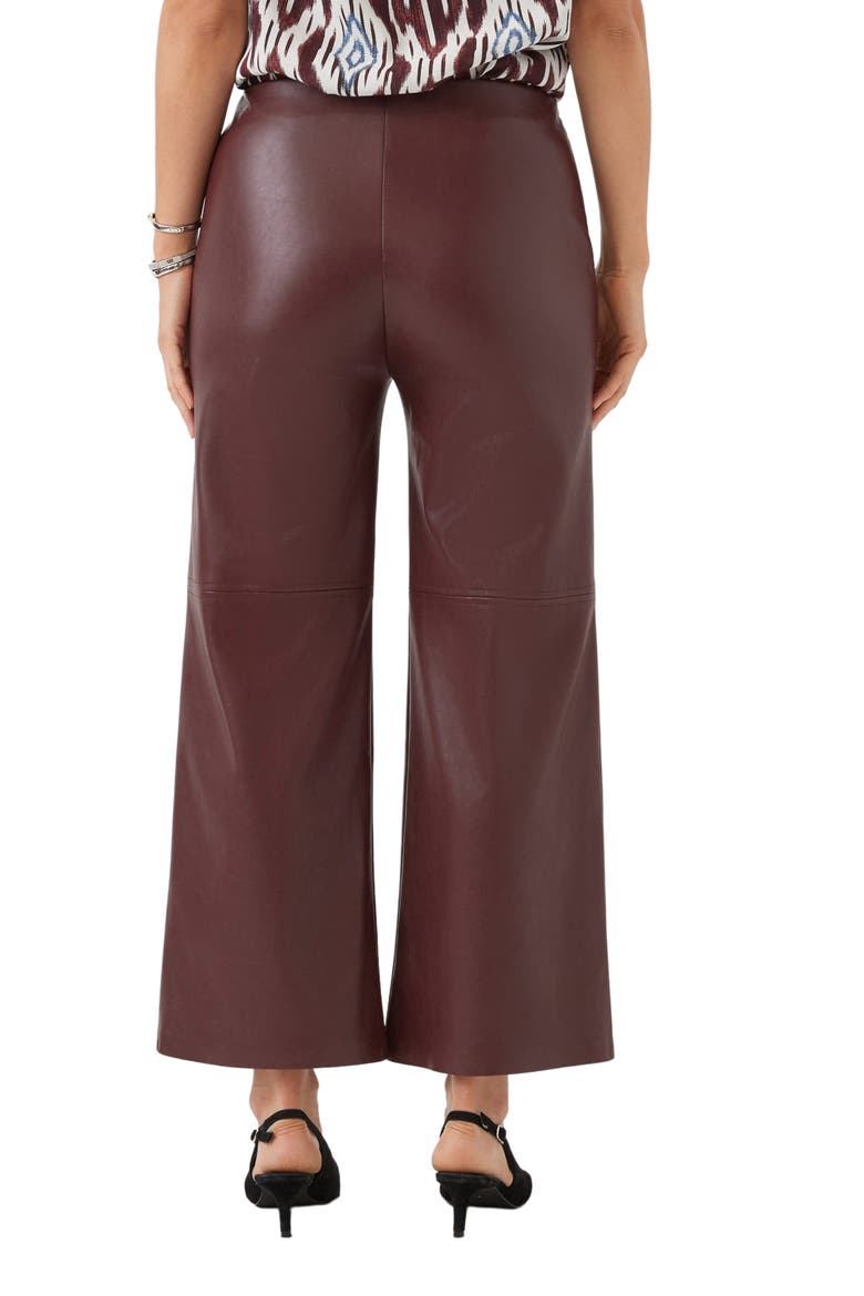Faux Leather Wide Leg Pants, Alternate, color, WINE