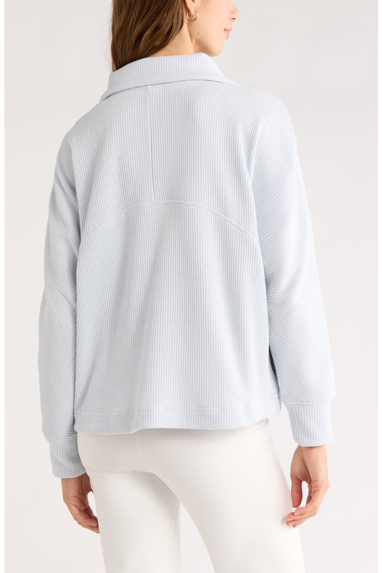 Half Zip Waffle Stitch Sweatshirt, Alternate, color, BLUE ANCIENT MARL
