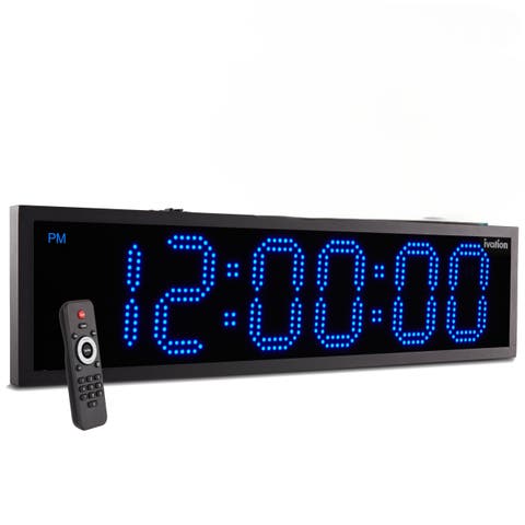 36 Waterproof Outdoor Digital LED Clock with Auto Time Sync, Temperature & Date