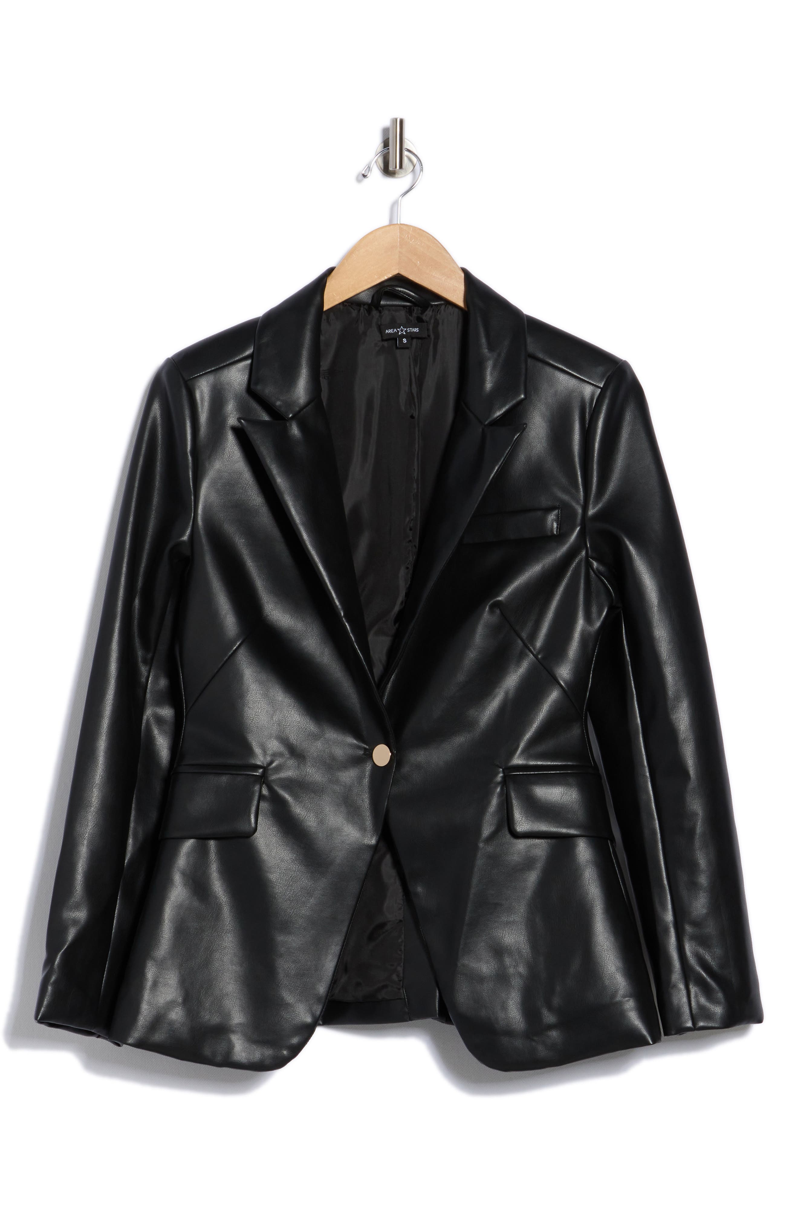 Ana Faux Leather Blazer