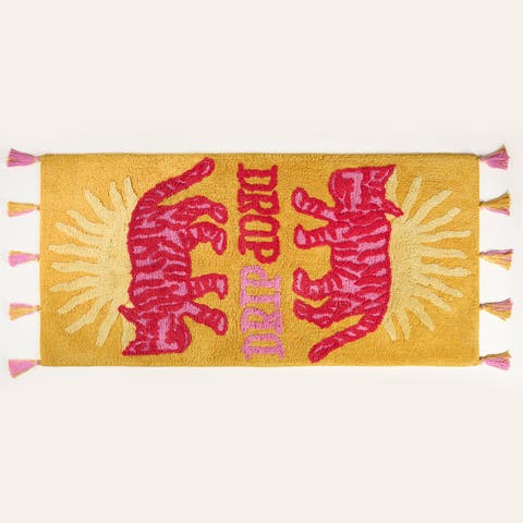 Punjab Drip Drop Tasseled 100% Cotton Bath Mat Spa-Inspired