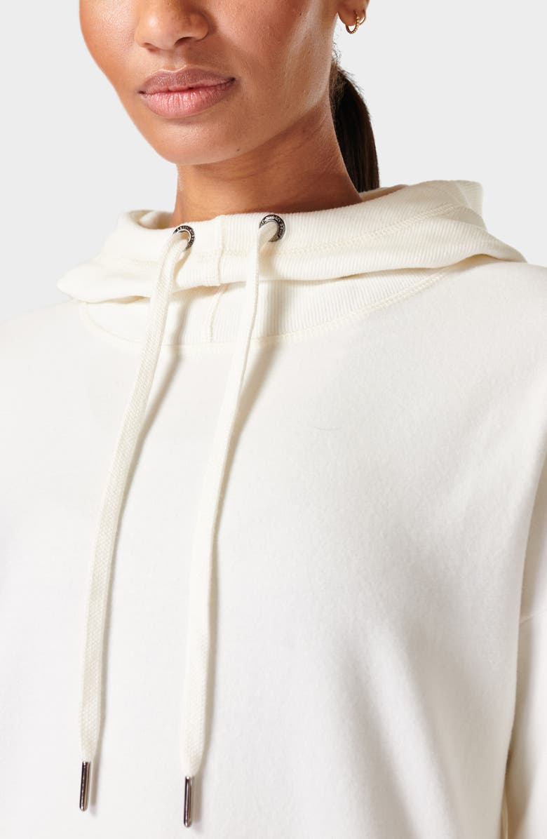 Felpa Con Cappuccio Sweaty Betty Melody Luxe In Pile - Bianco Giglio - Taglia Large - Cotone Riciclato