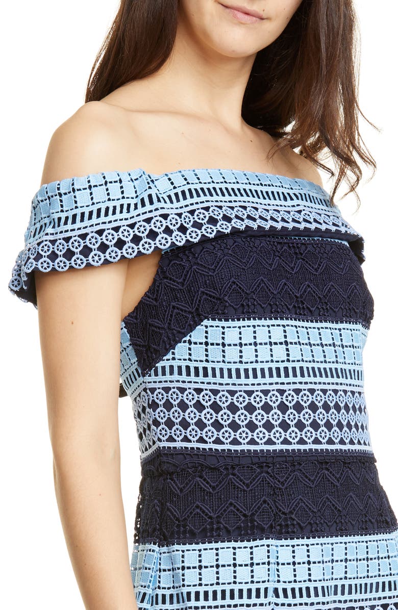 Ted Baker London Off-the-Shoulder Lace Dress, Alternate, color, 