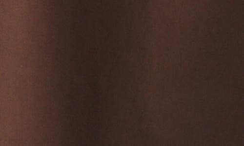 Mila Mae Contrast Stitch Puff Sleeve A-line Midi Dress In Brown