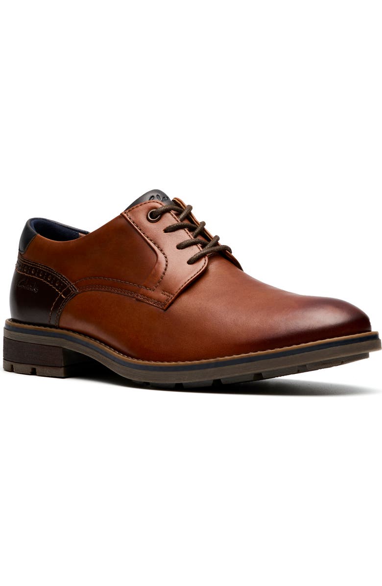 Clarks<sup>®</sup> Emmett Plain Toe Derby, Main, color, Tan Leather