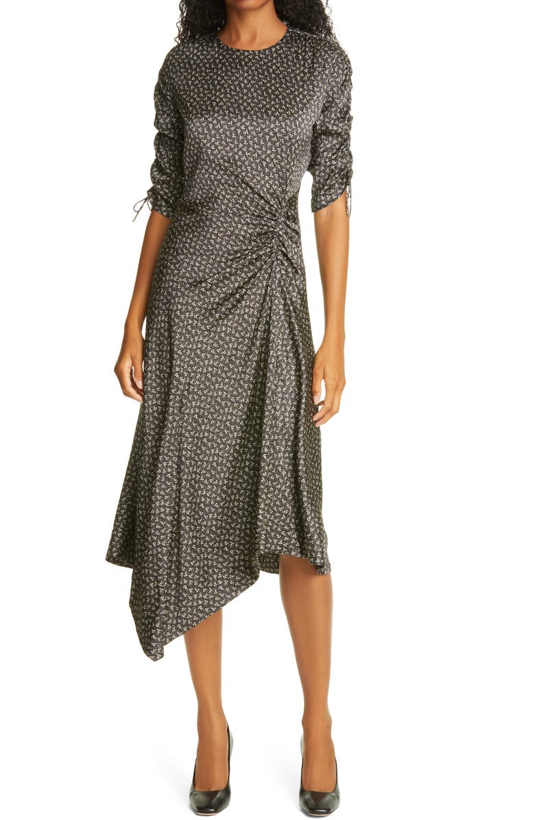 Simkhai Jonathan Simkhai Vera Floral Asymmetrical Stretch Silk Dress, Main, color,