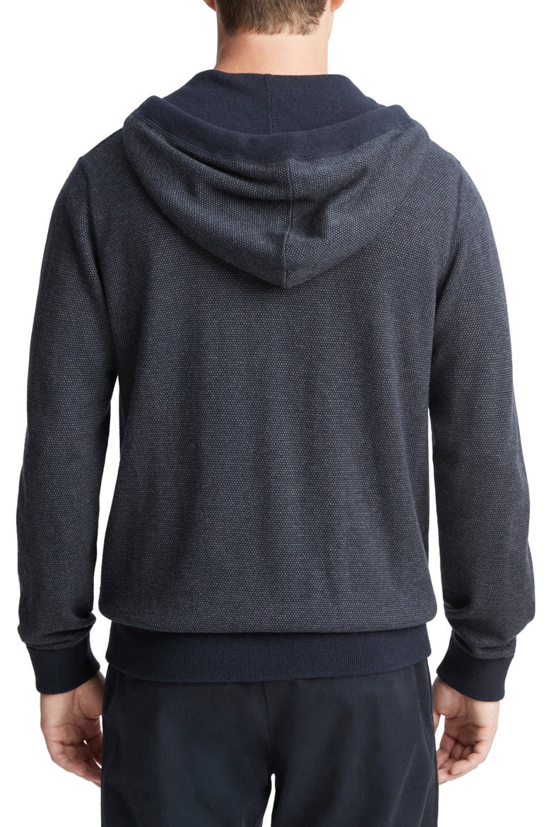 Bird's Eye Wool Blend Zip Hoodie, Alternate, color, COASTAL/ MEDIUM HEATHER GREY