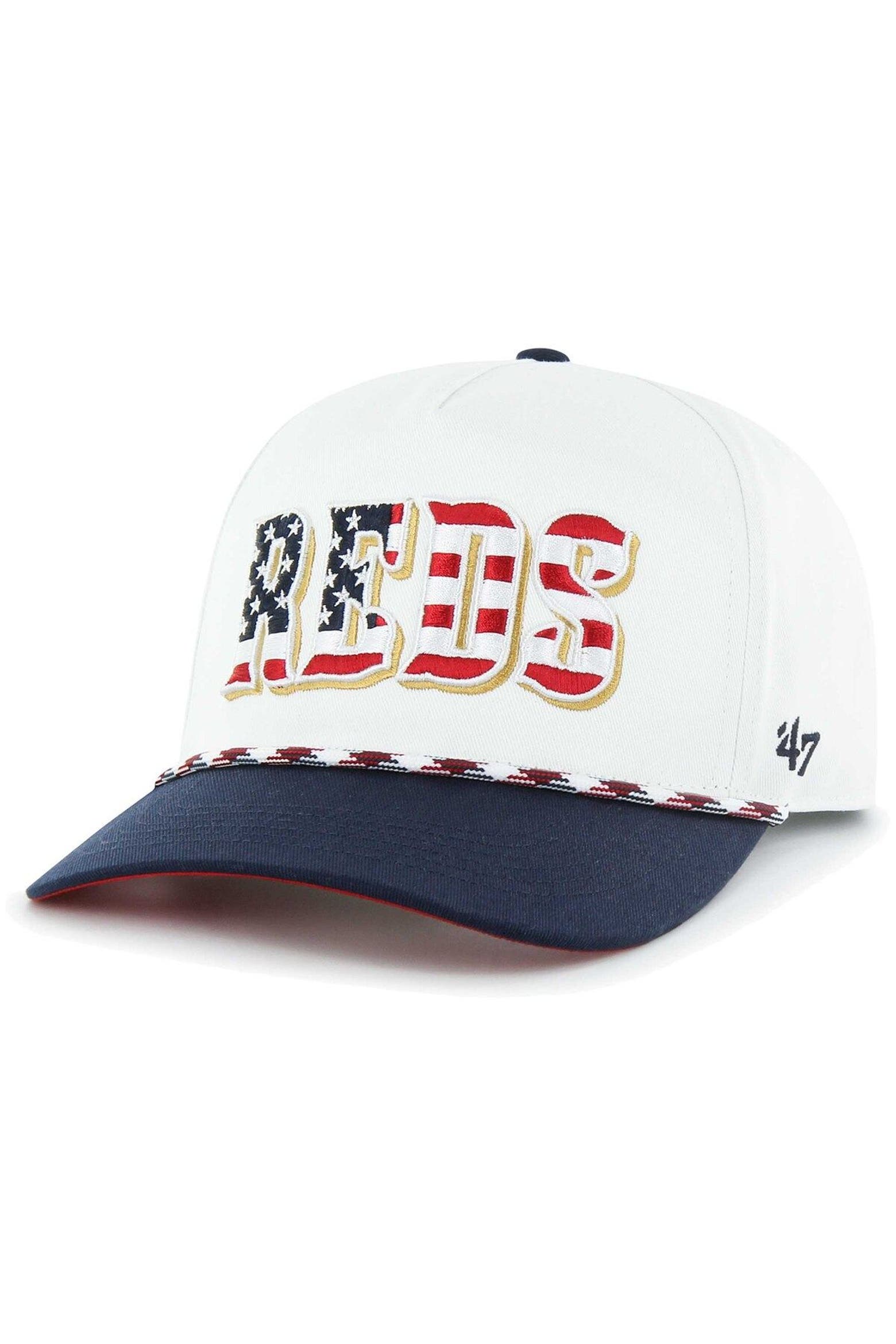 Cincinnati Reds Rope Hat '47 Men's '47 White Cincinnati Reds Flag Script Hitch Snapback Hat (Men ...