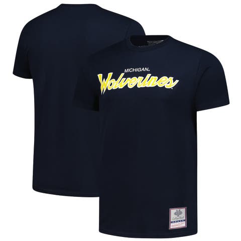 Men's Mitchell & Ness  Navy Michigan Wolverines Elite Script T-Shirt
