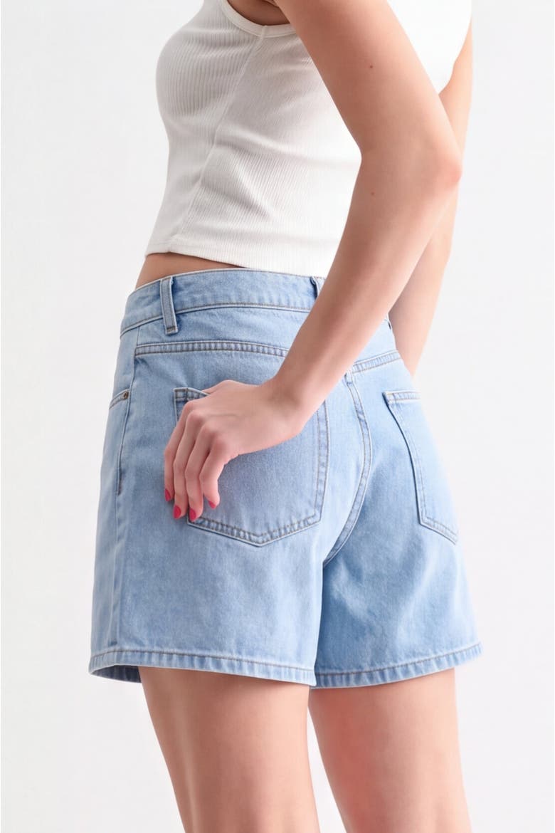 High Waist Denim Shorts, Alternate, color, Light Wash