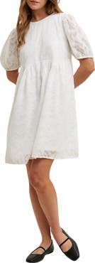 WISHLIST Textured Floral Puff Sleeve Minidress