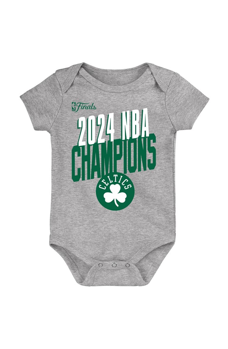 Outerstuff Infant Heather Gray Boston Celtics 2024 NBA Finals Champions Bodysuit, Alternate, color, 