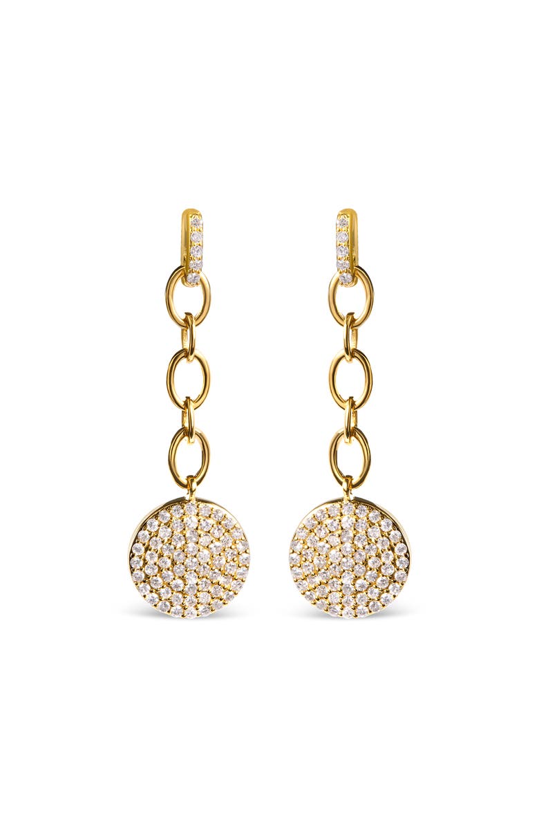 Haus of Brilliance 14K Yellow Gold 1.0 Ct Diamond Chain Cluster Dangle Chain Earrings, Main, color, Yellow