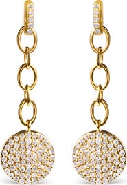 Haus of Brilliance 14K Yellow Gold 1.0 Ct Diamond Chain Cluster Dangle Chain Earrings