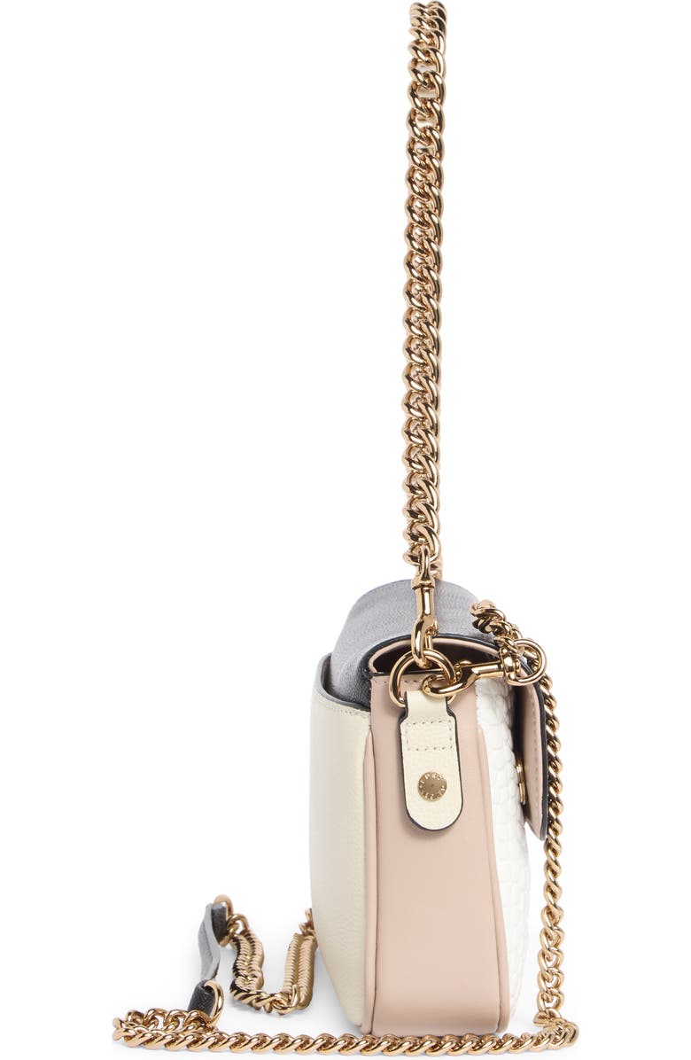 Kurt Geiger London Highgate Flap Leather Camera Bag, Alternate, color, Black/ Beige Multi