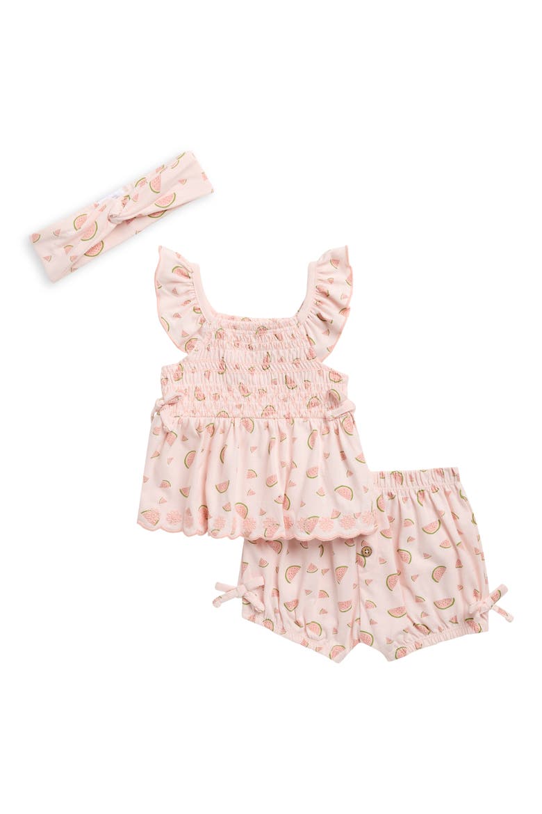 Kids' Top, Shorts & Headband Set, Main, color, PEACH