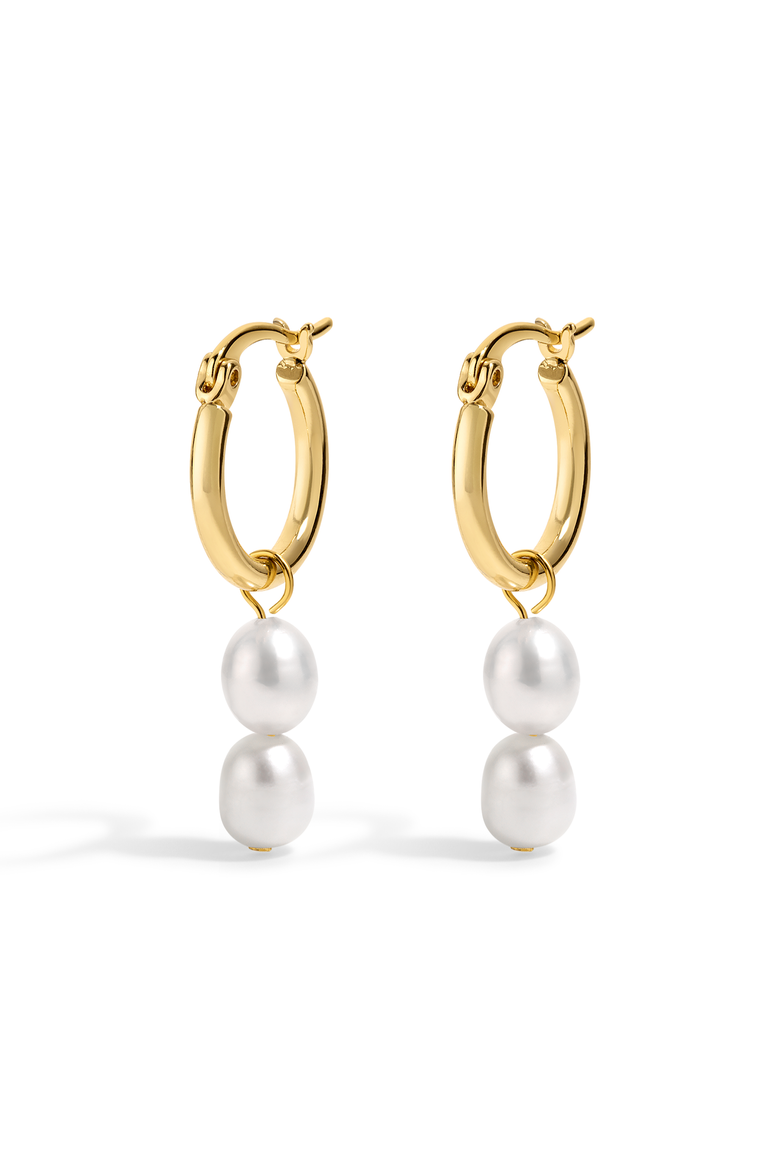 Summerland Pearl Hoops, Main, color, GOLD
