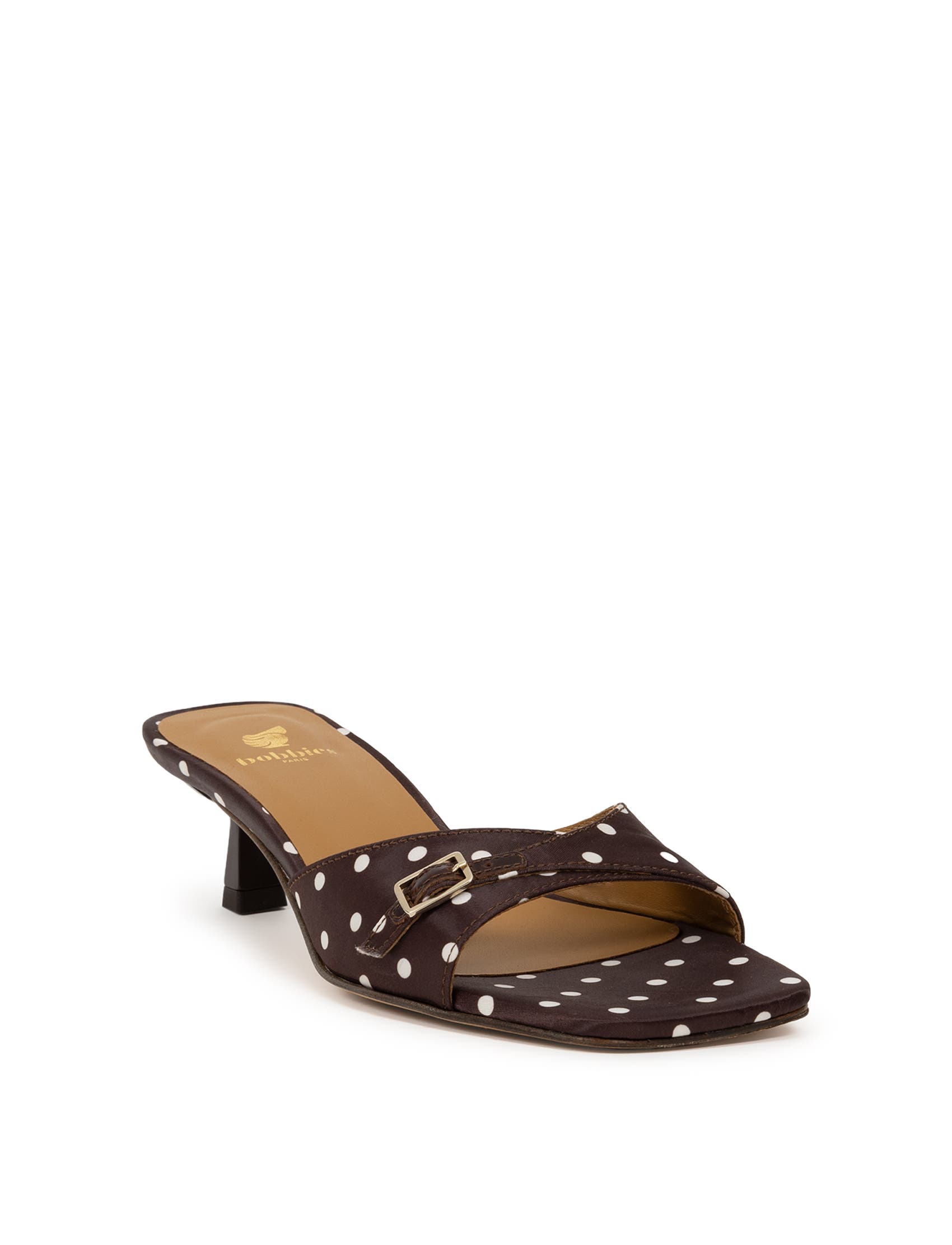 June Heeled Sandals, Alternate, color, Mocha Dots