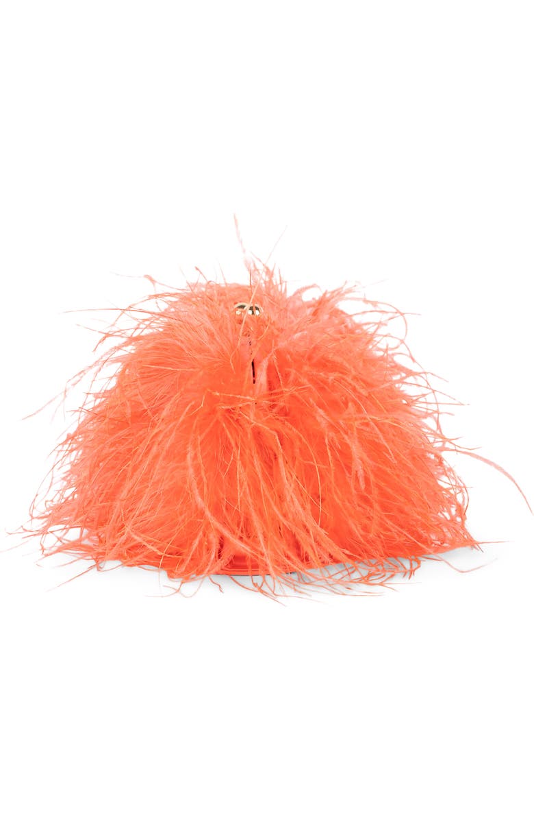 Jeffrey Campbell Animal Feather Clutch, Alternate, color, Coral Combo