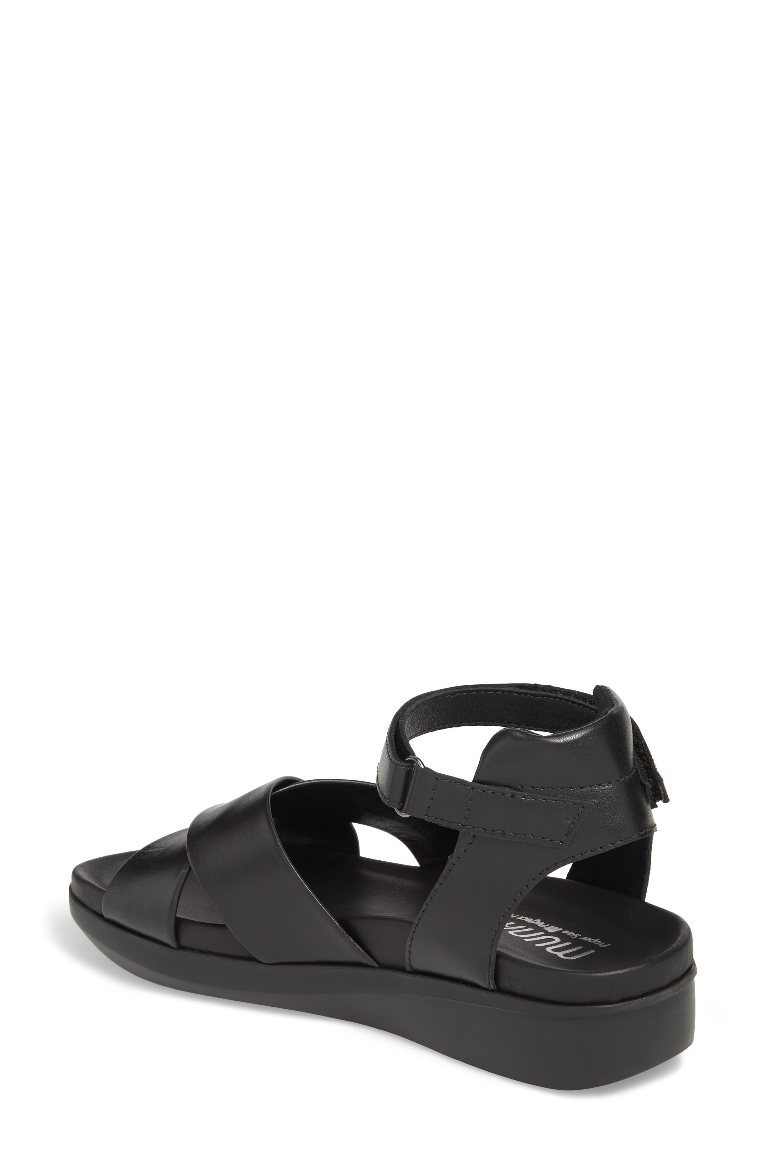 Brinn Sandal, Alternate, color, BLACK LEATHER