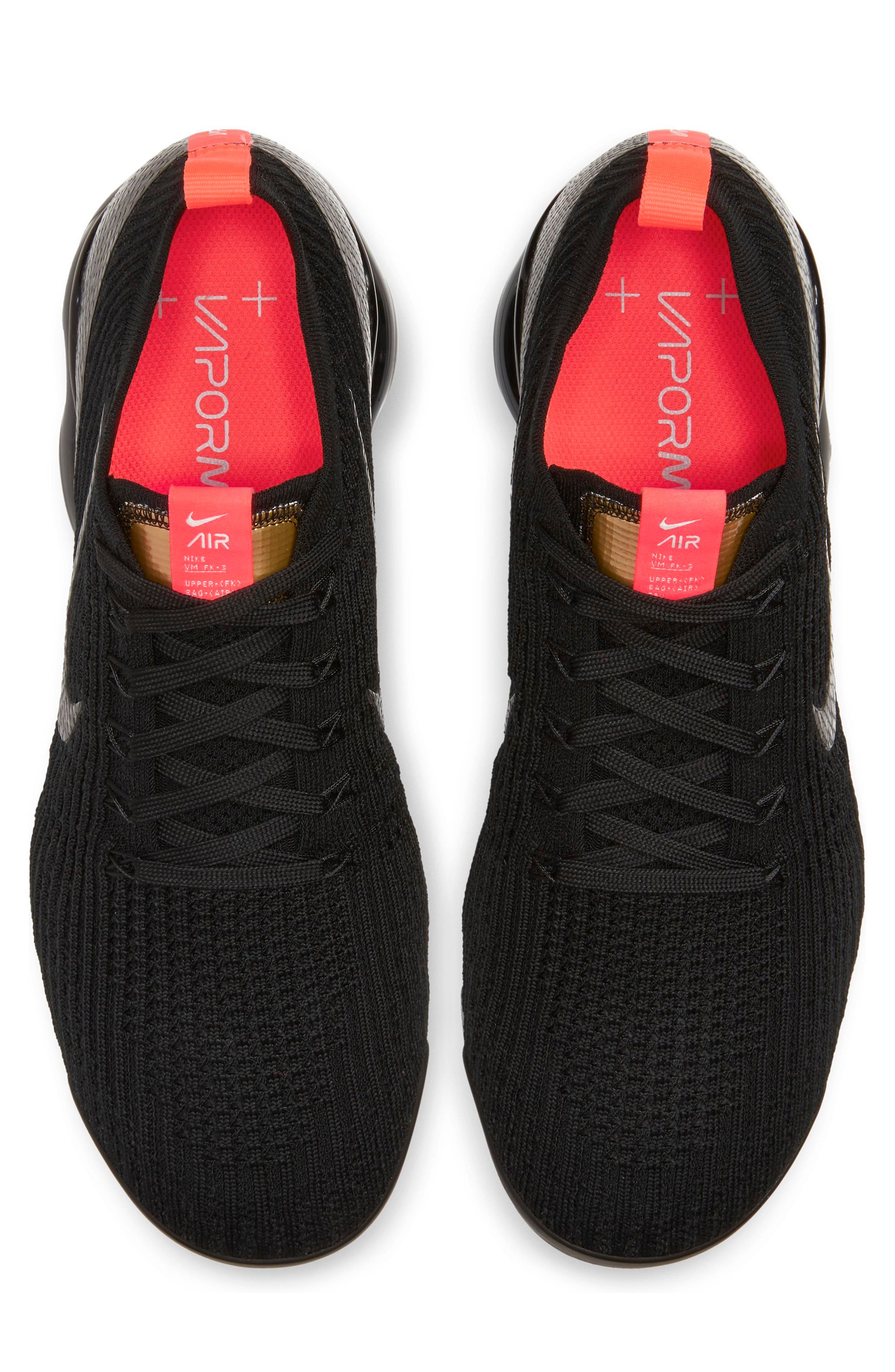 Air VaporMax Flyknit 3 Running Shoe, Alternate, color, BLACK/ IGLOO/ FLASH CRIMSON