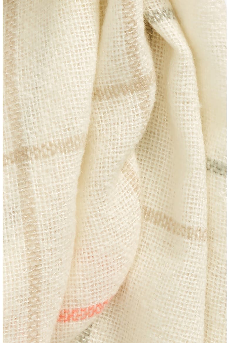 Gauzy Plaid Scarf, Alternate, color, ANTIQUE CREAM MULTI