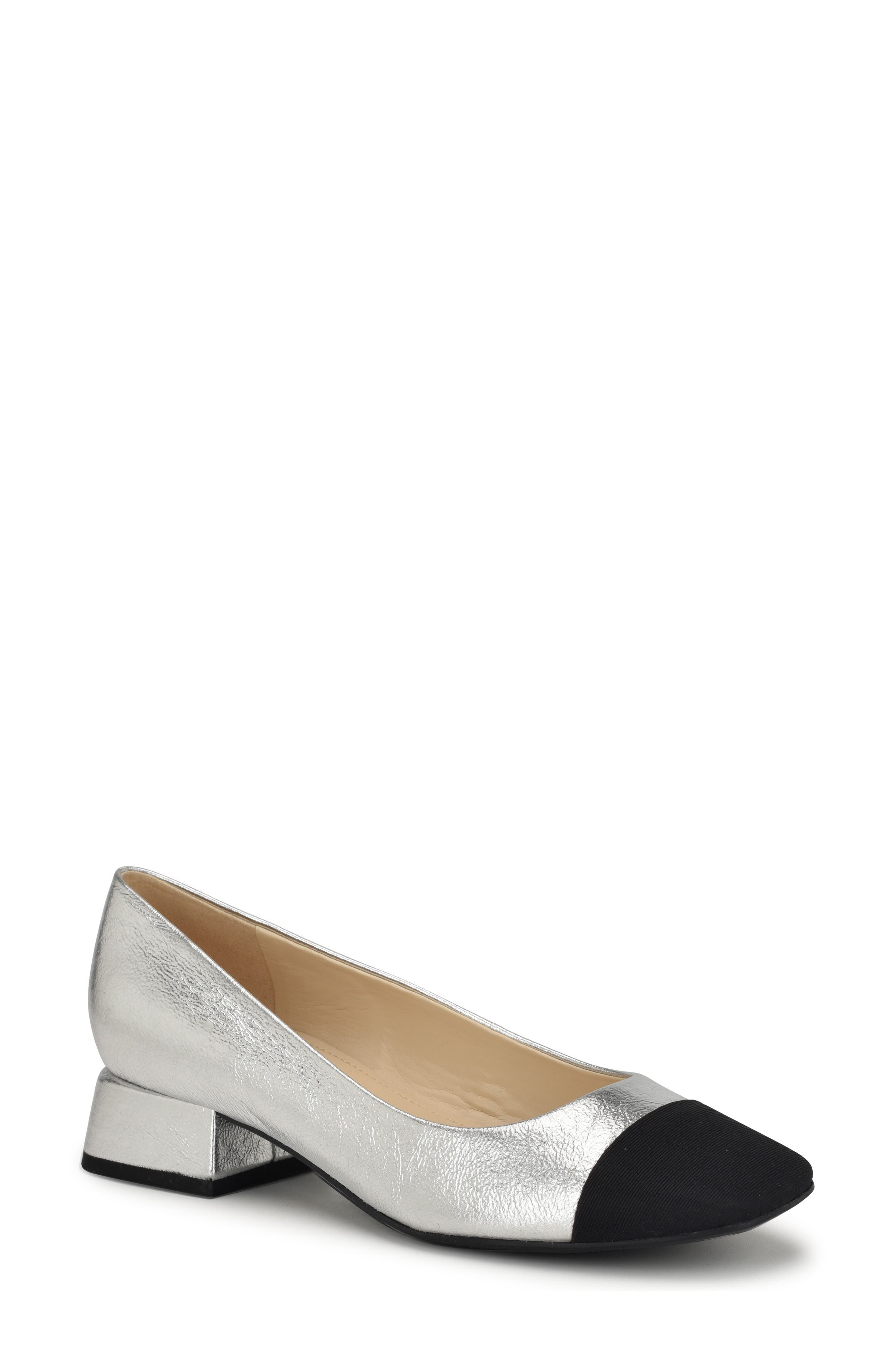 Nine West Sophe Cap Toe Pump, Main, color, Silver