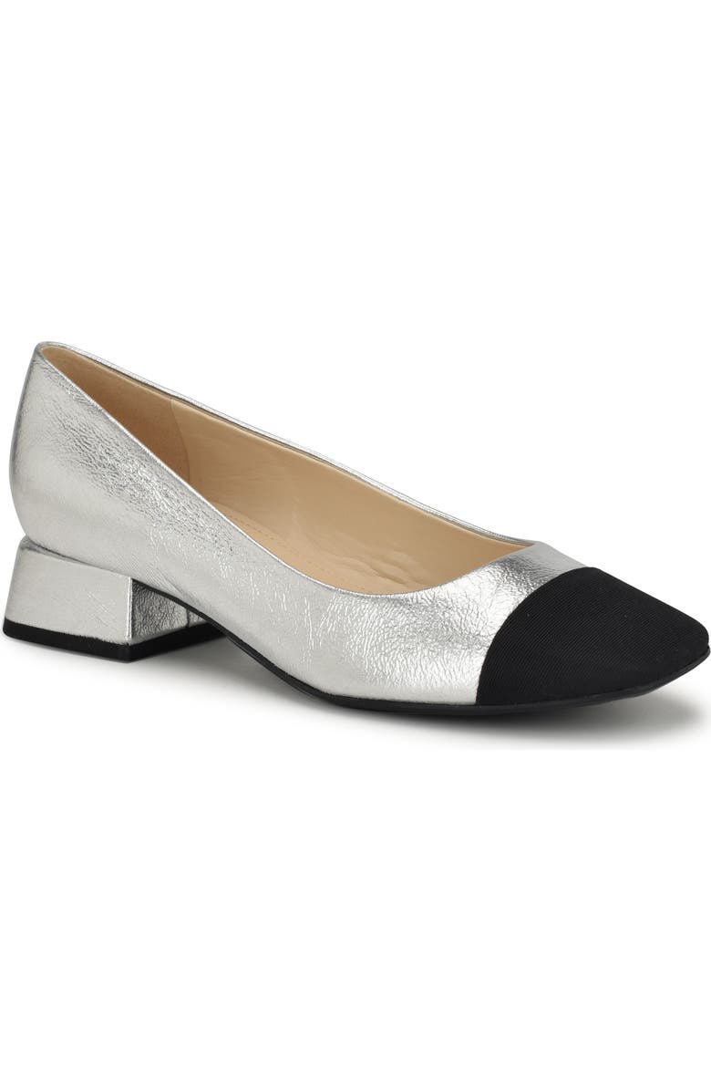 Nine West Sophe Cap Toe Pump, Main, color, Silver