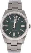 Pre-Owned Rolex Oyster Perpetual Green Automatic Watch Stainless Steel 41