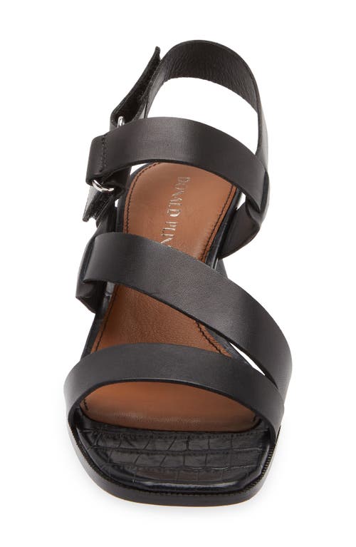 Donald Pliner Fisherman Kitten Heel Sandal In Black