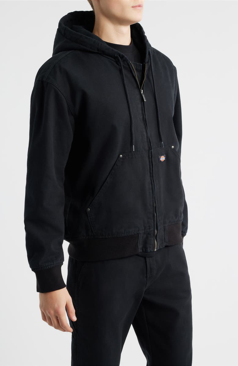 Dickies Hilham Hooded Canvas Jacket, Alternate, color, Black
