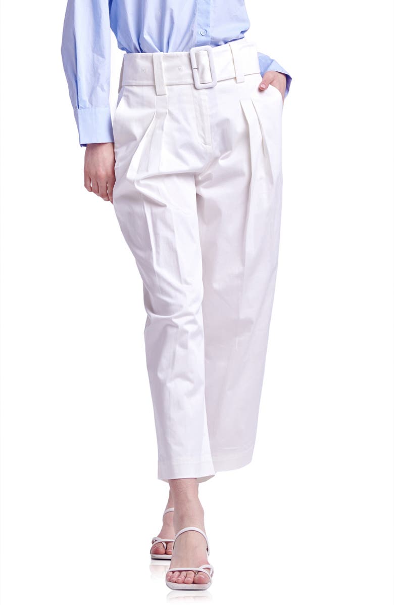 English Factory Belted Pleated Pants, Alternate, color,
