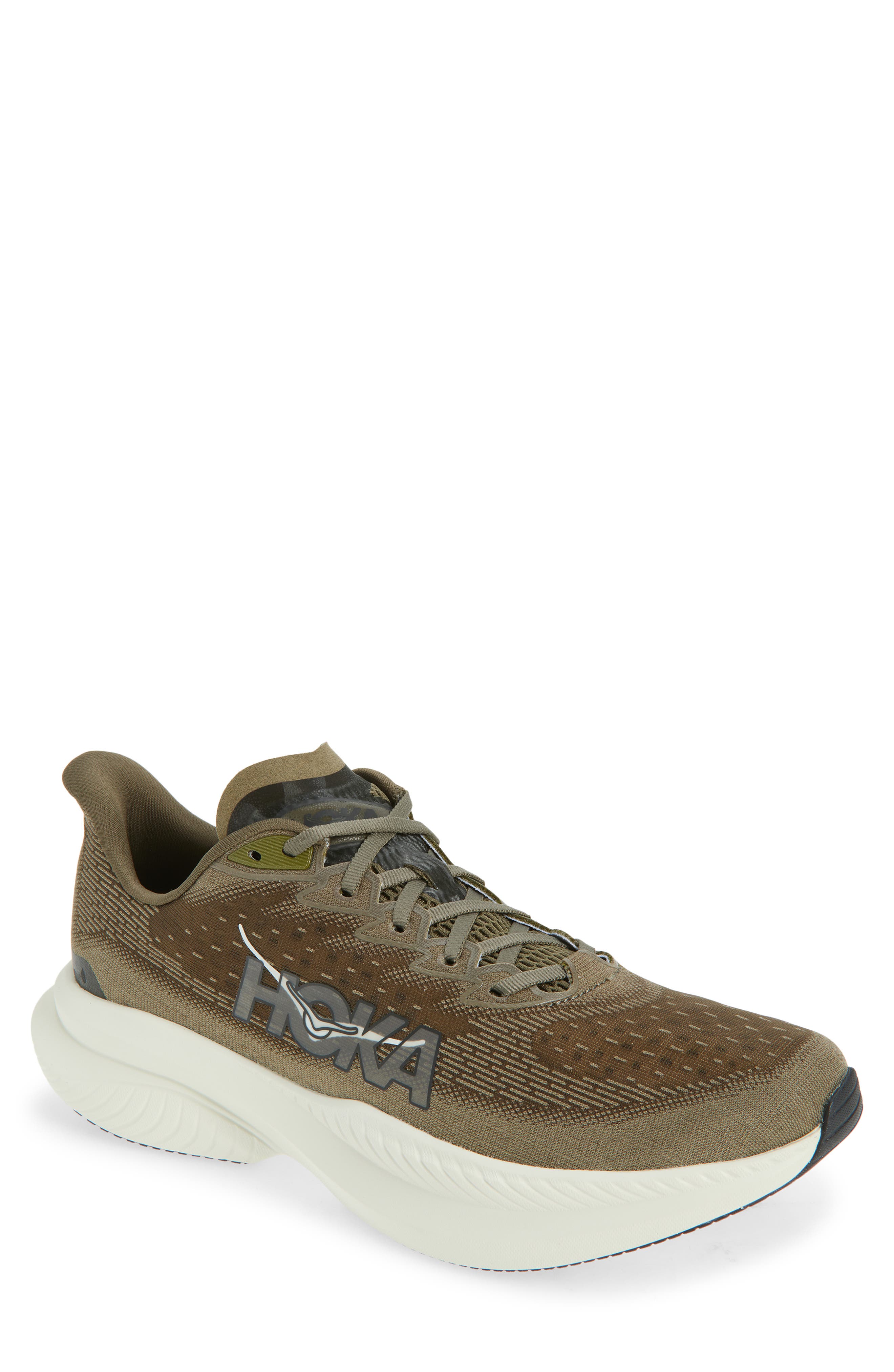 HOKA Mach 6 Running Shoe, Main, color, Antique Olive / Truffle Salt