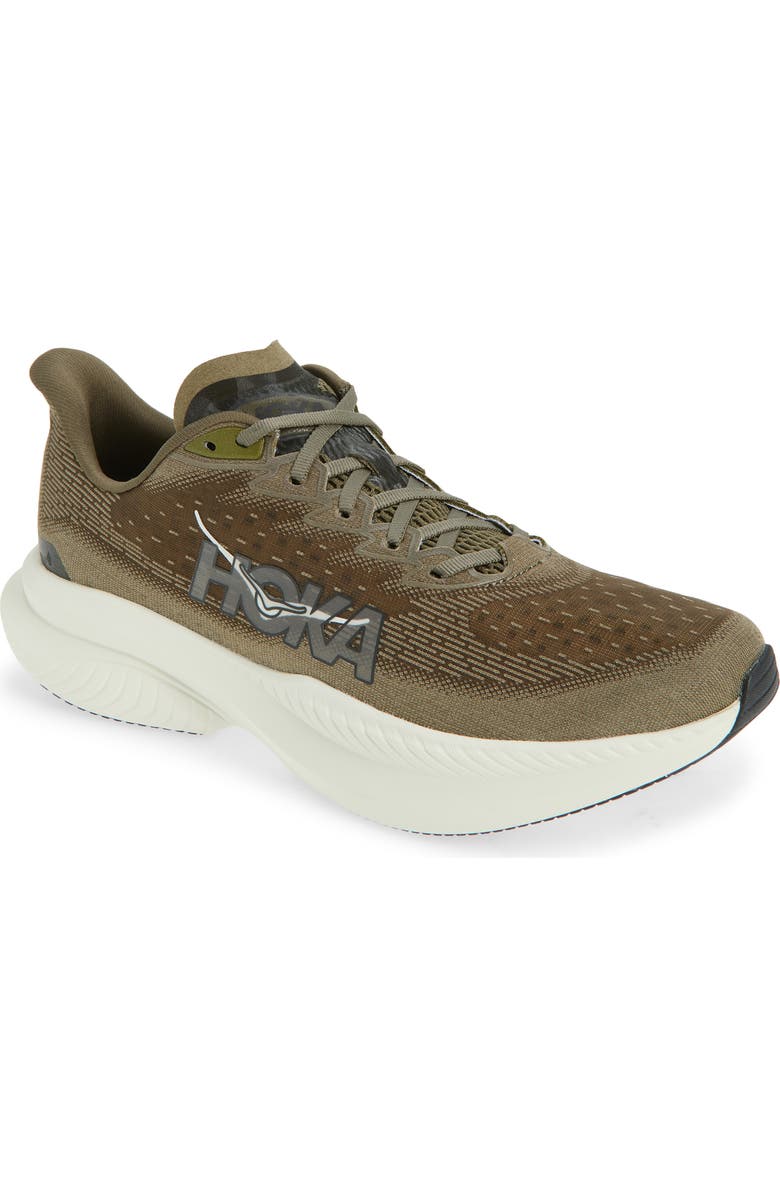 HOKA Mach 6 Running Shoe, Main, color, Antique Olive / Truffle Salt