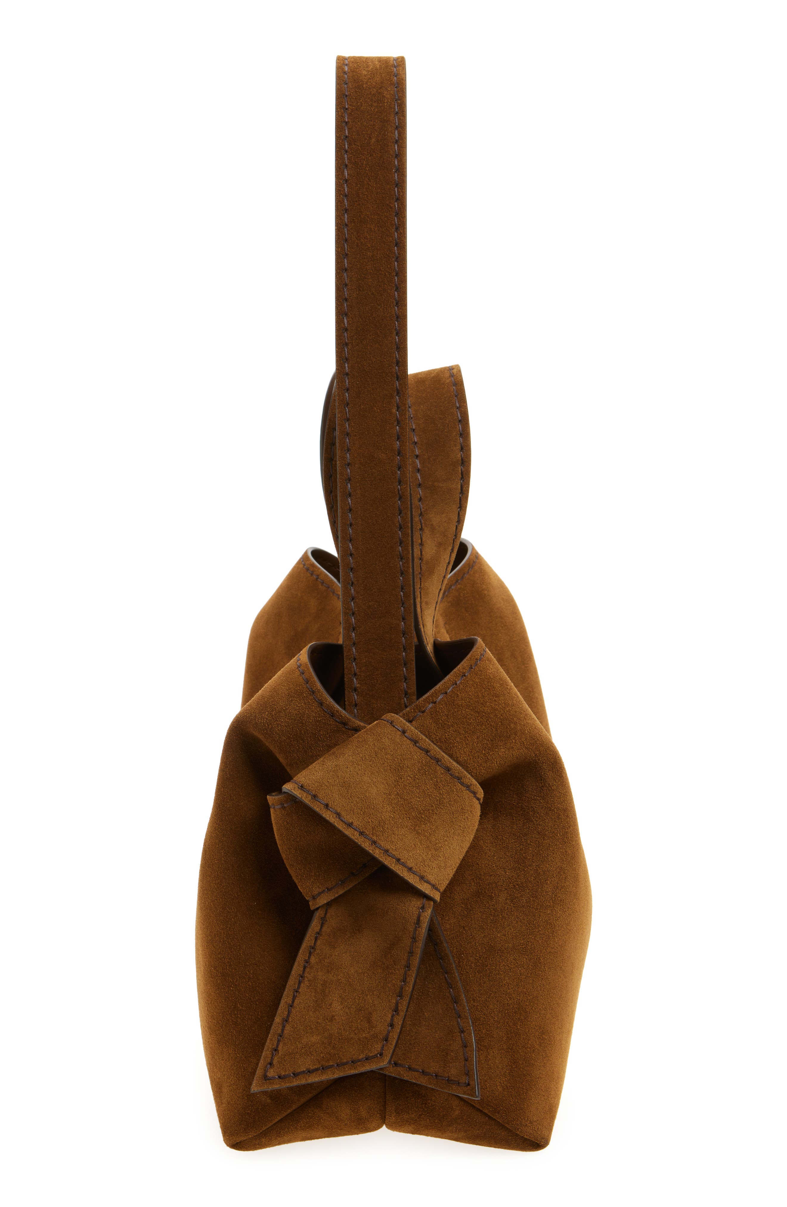 Acne Studios Musubi Suede Tote, Alternate, color, Cognac Brown