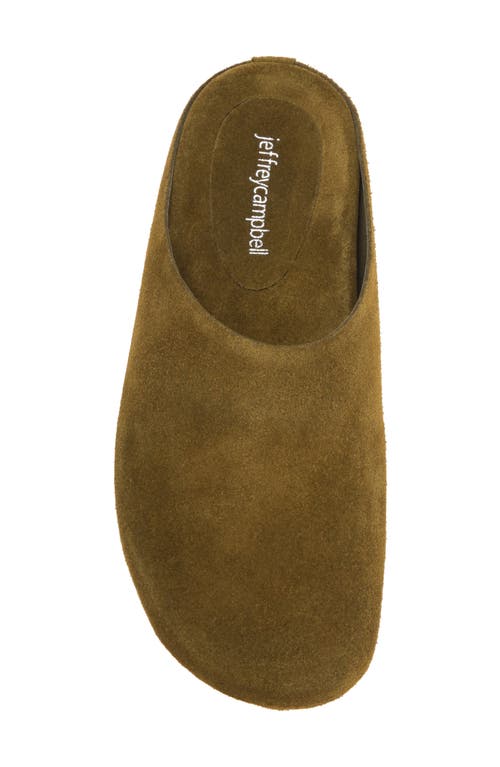 Jeffrey Campbell Content Suede Clog In Olive Suede