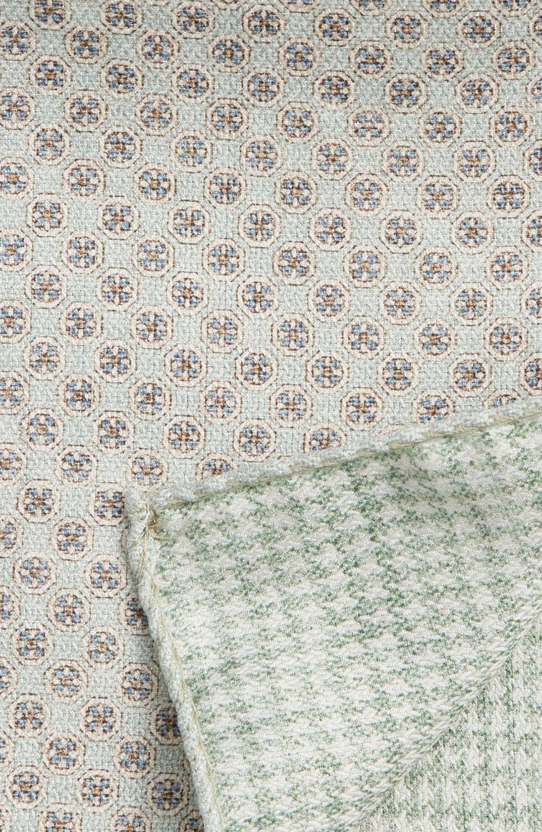 Jack Victor Claude Reversible Silk Pocket Square, Alternate, color, Green