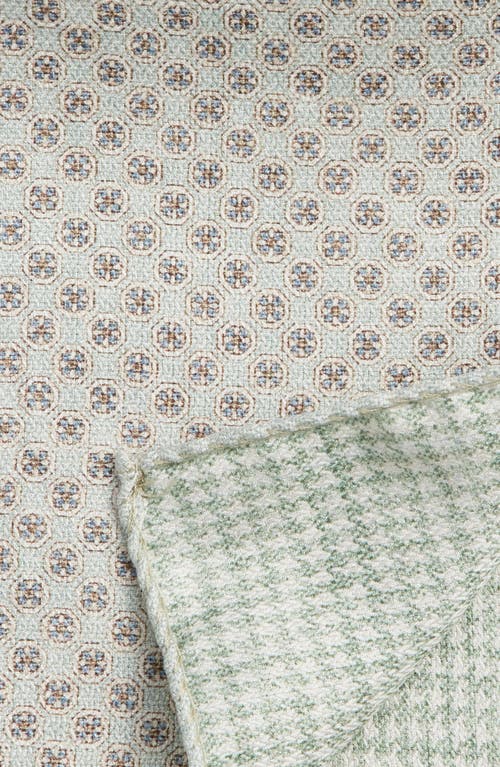 Jack Victor Claude Reversible Silk Pocket Square In Green