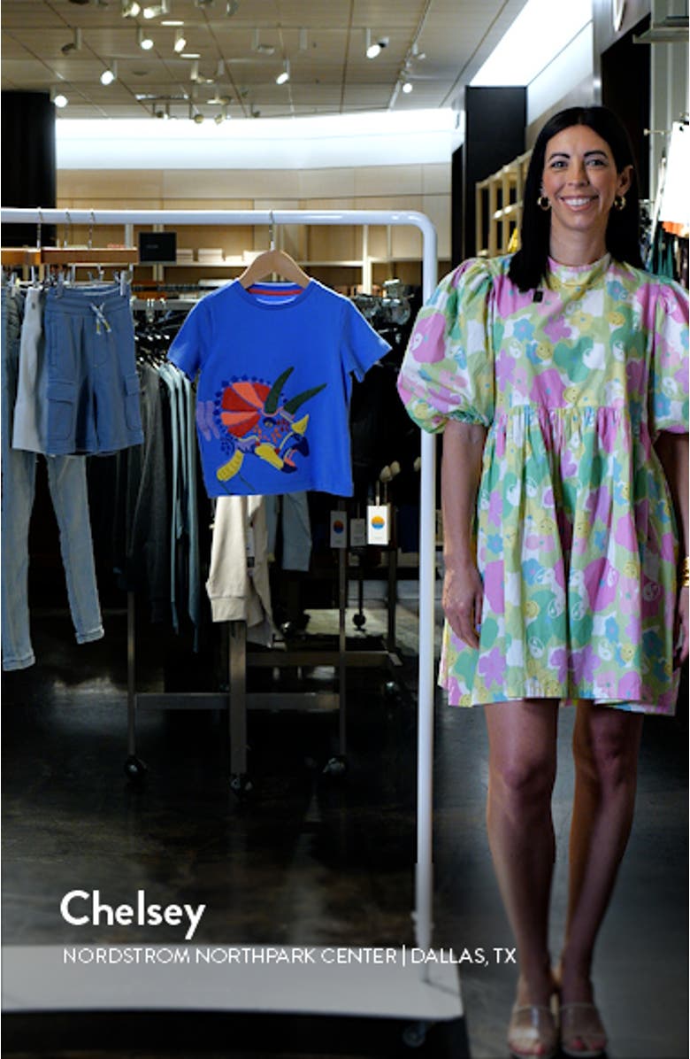 Kids' Dinosaur Bouclé Cotton T-Shirt, sales video thumbnail