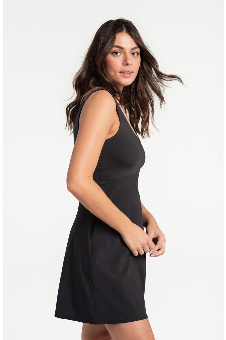 Momentum Sculpt Scoop Neck Dress, Alternate, color, BLACK BEAUTY