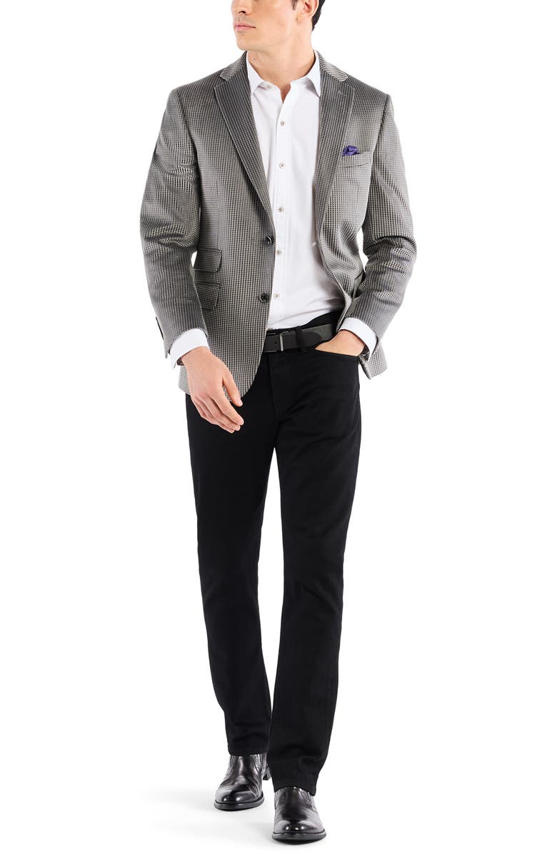 Robert Graham Colden Grey Velvet Houndstooth Sport Coat, Alternate, color, Grey