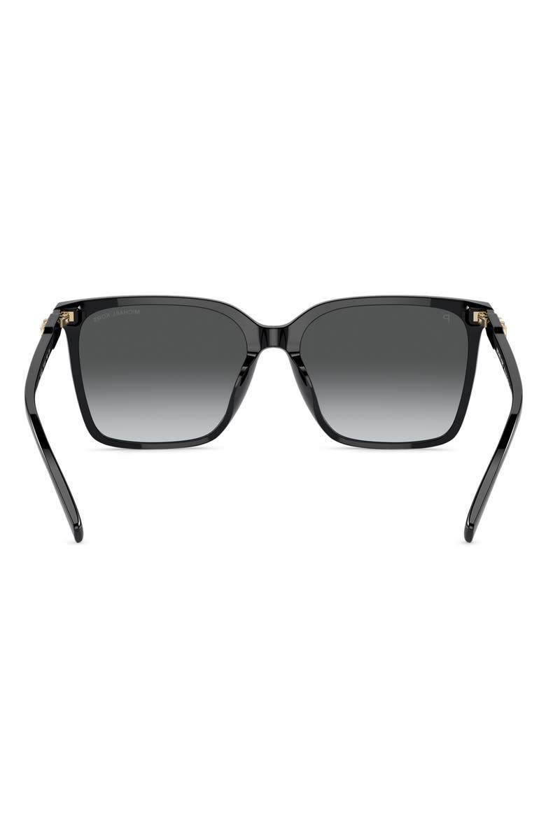 Michael Kors Canberra 56mm Polarized Square Sunglasses, Alternate, color, Black