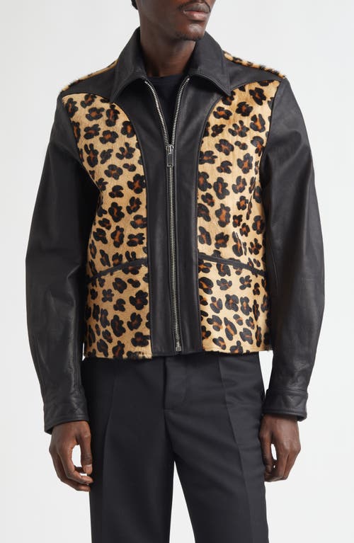 Second / Layer Second Layer Phreak Genuine Calf Hair & Leather Jacket In Multi