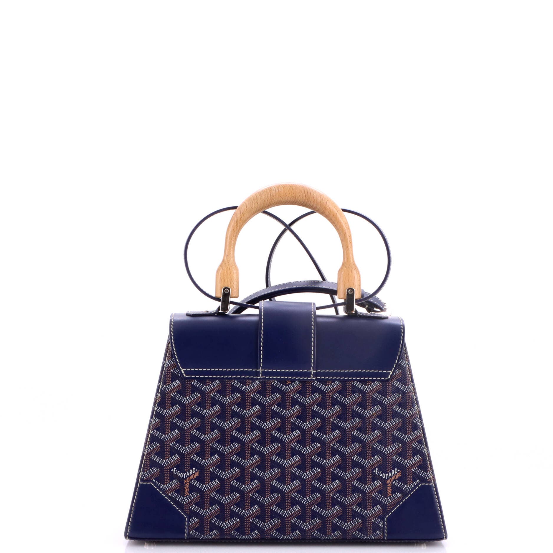 Saigon Top Handle Bag Coated Canvas with Leather PM, Alternate, color, Blue