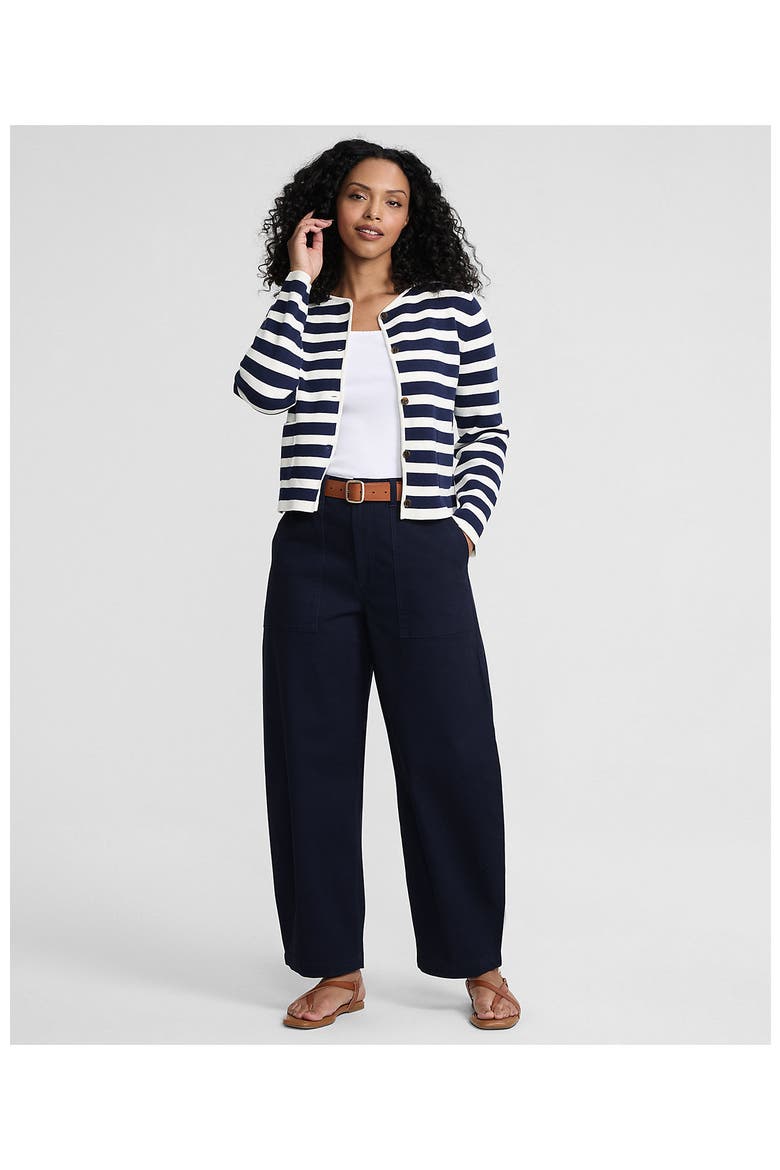 High Rise Barrel Leg Chino Pants, Alternate, color, Radiant Navy