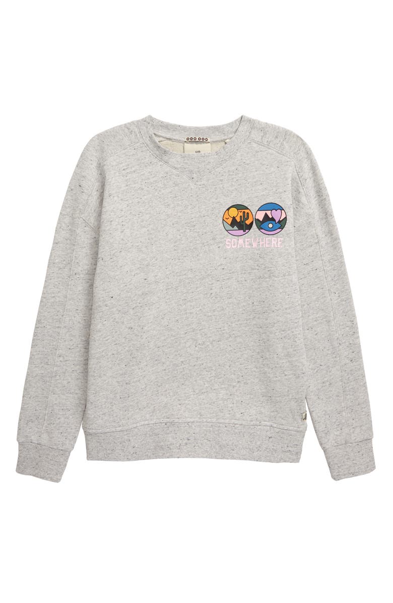 Scotch R'Belle Mélange Artwork Fleece Sweatshirt, Main, color, 