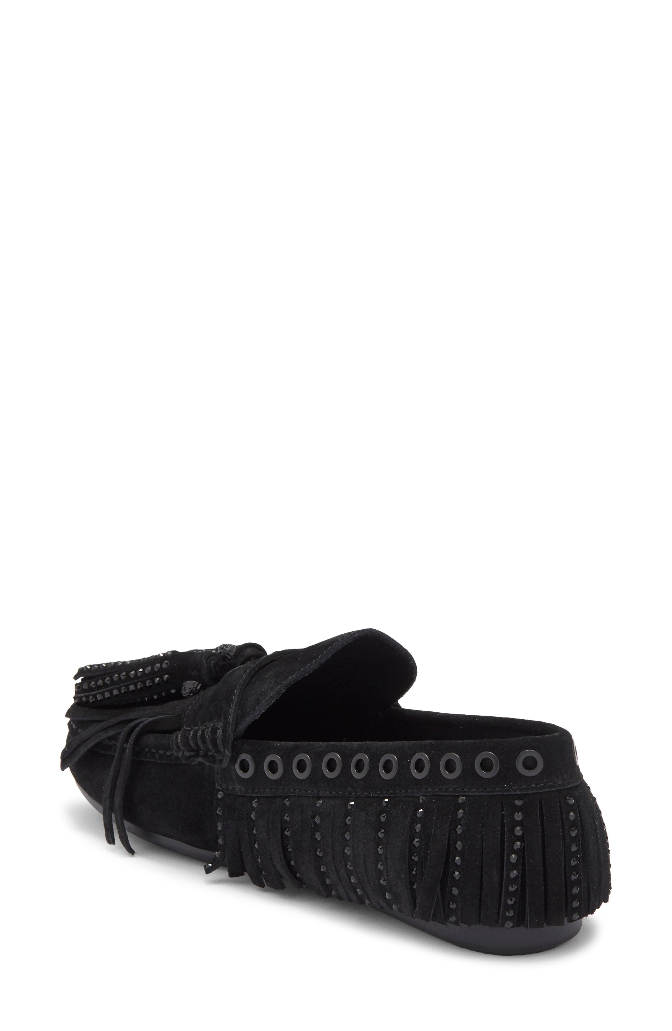 Kurt Geiger London Tassel Fringe Loafer, Alternate, color, Black