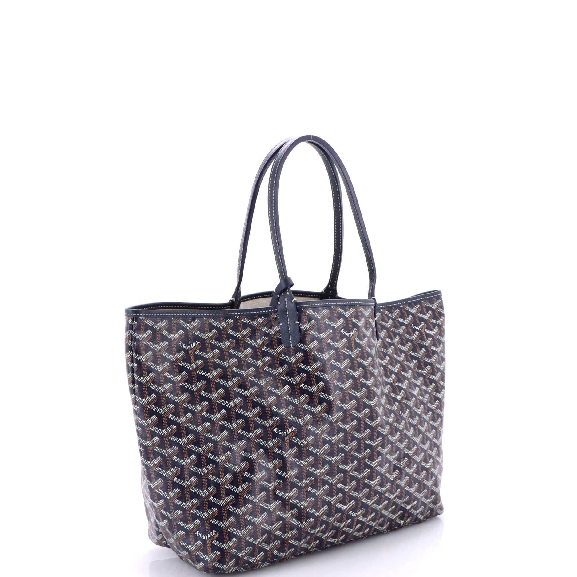 Pre-Owned Goyard Saint Louis Tote Printed Coated Canvas PM, Alternate, color, Blue