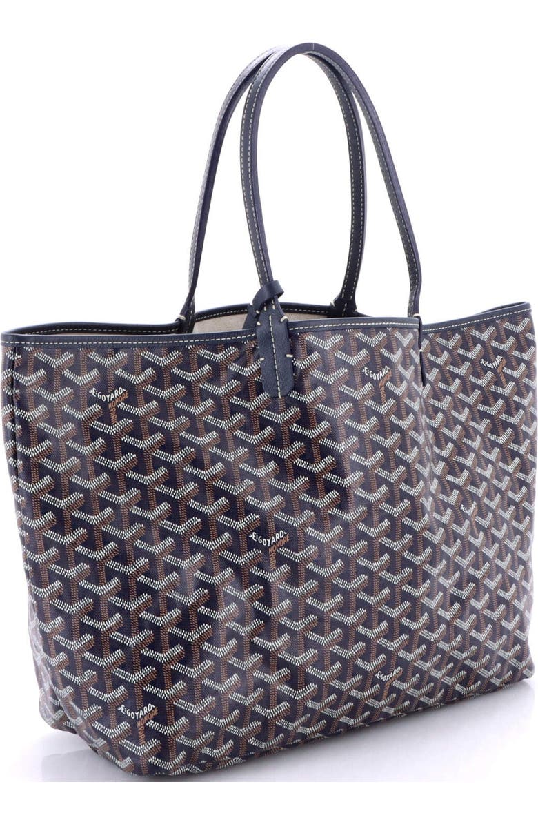 Pre-Owned Goyard Saint Louis Tote Printed Coated Canvas PM, Alternate, color, Blue